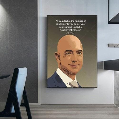 Jeff Bezos Inspirational Celebrity Quotes Poster Canvas Poster Bedroom Decor Sports Landscape Office Room Decor Gift