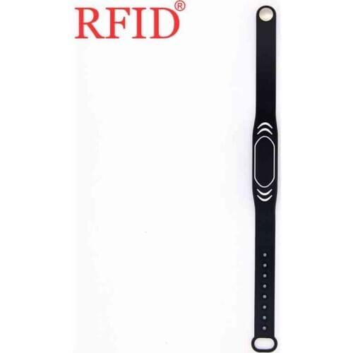 ID 125khz EM4100 TK4100 Read Only Black Silica Gel Adjustable Size Waterproof Wristband Keyfob Proximity Access Control Card 1