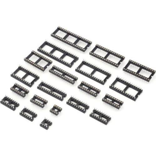 Round Hole IC Sockets 6/8/14/16/18/20/24/28/32/40 Pin Pitch 2.54mm Dip Adaptor Solder Type IC Connector Resistor