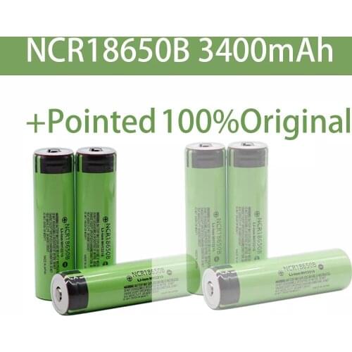 New Original Panasonic NCR18650B 3.7v 3400mAh 18650 rechargeable lithium battery for Panasonic flashlight batteries+Pointed