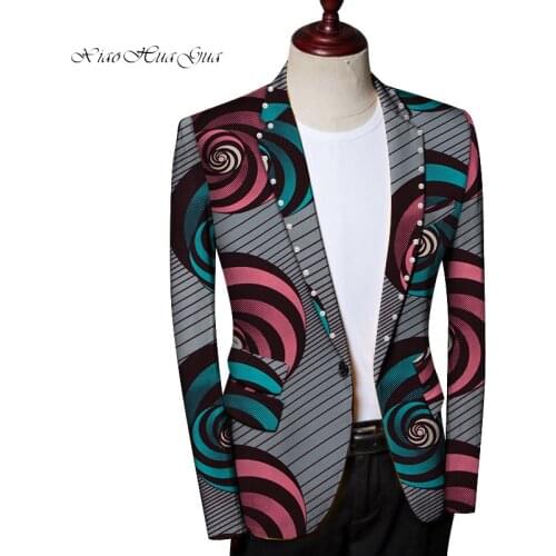 Men Blazer Fancy African Dashiki Men Clothes Wedding Party Dress Suit Blazer Jacket Tops Coat Casual Men Suits Blazer WYN732