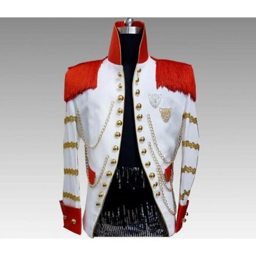 Mens Red Court Fringe Suit 2020 New Fashion Mens Brand Nightclub DJ Male Singer Costume Coat Dress