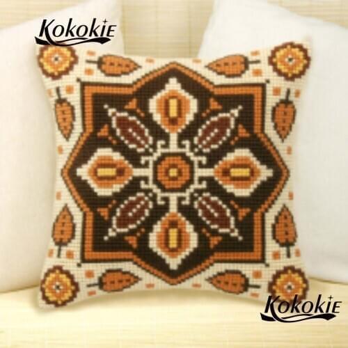 DIY Mandala cushion mat throw pillow case cross stitch kits embroidery needlework sets cotton Counted diy rug kits carpet decor