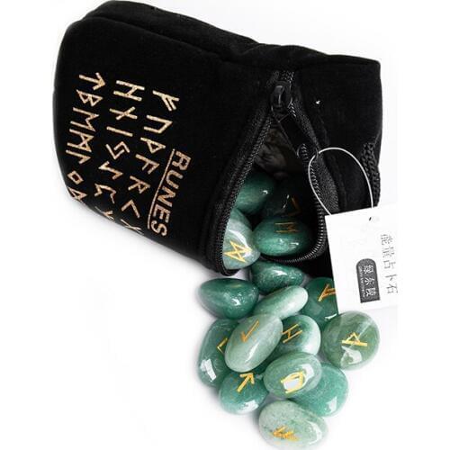 25pcs/set Natural Crystals Amethyst Quartz Stones Rune Stones For Divination Energy Stones