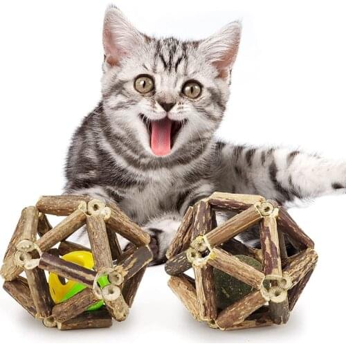Natural Silvervine Sticks Mint Ball for Cats Catnip Sticks Matatabi Chew Sticks Molar Chew Toys for Cat Kitten Teeth Cleaning