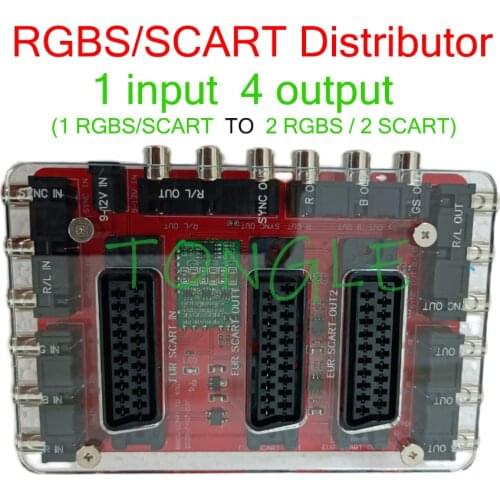 New 1 IN 4 OUT Automatic Switcher 1 Way In RGBS / SCART (EUR) and 4 Way Out ( 2*RGBS / 2*SCART European ) Distributor