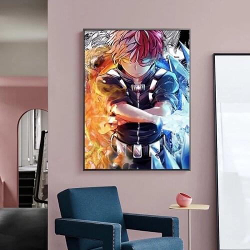 Unframed Japanese Anime My Hero Academia Posters Comics Art Wall Decoration Oil Canvas Painting for Bedroom Boy Room Home Decor