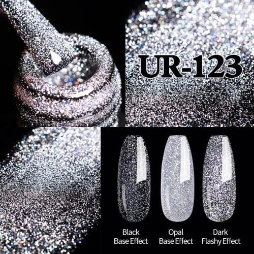 UR SUGAR 7.5ml Reflective Glitter Gel Nail Polish Laser Shiny Crystal Glitter Nail Art Gel Vernish Semi Permanent Base Top Coat