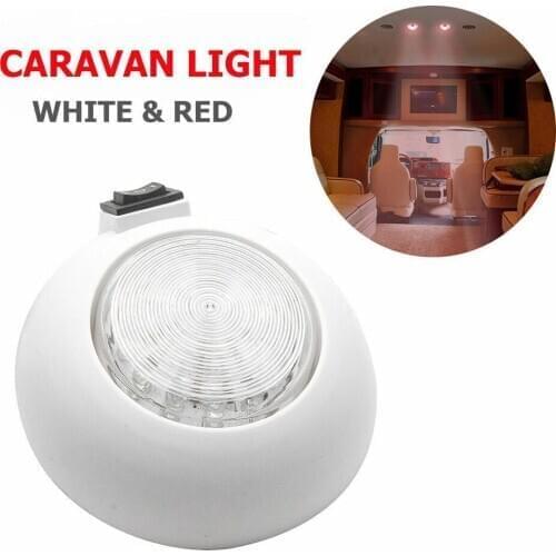 12V Car Ceiling Dome Light RV LED Interior Light Truck White Red Reading Lamp Motorhome Spot Lamp Camper Accessories Universal