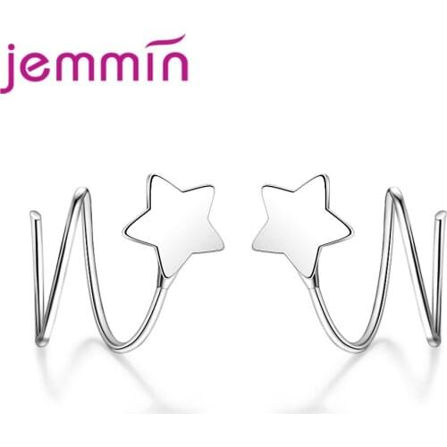 Fashion Cute Starl Girls Clip Earrings 925 Sterling Silver Women Jewelry Earings Brincos For Women Girls Christmas Gift