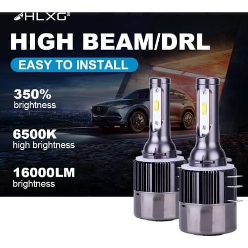 HLXG H15 Led Lamp 12V 6500K 16000LM Headlight 90W High Beam Headlight Daytimes running light Replacement For Audi A5 A6 Q7 2PCS