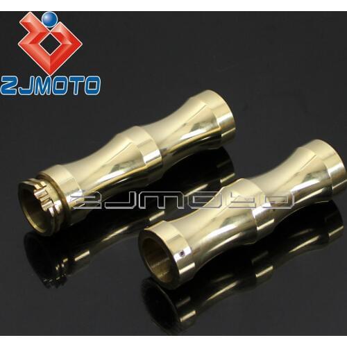 25mm Universal Motorbike Brass 1" Hand Grips For Harley Honda Triumph Chopper Bobber Cafe Racer Custom Handlebar Grips