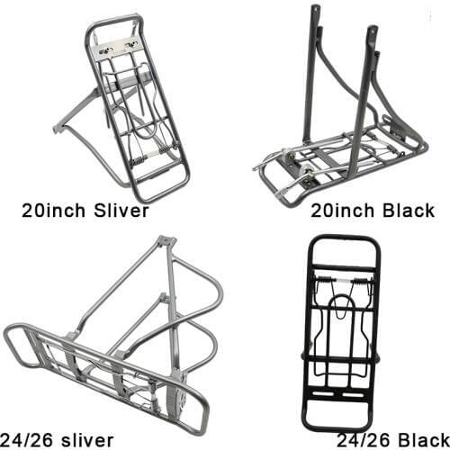 Bicycle Luggage Carrier Cargo Rear Rack Shelf Cycling Seatpost Bag Holder Stand for 20-26 inch bikes black and sliver