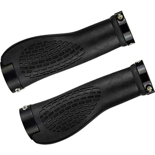 Bicycle Handlebar Cover Grip Bike Lock Bar End Cap Aluminium Alloy Lock Soft Rubber Anti-Slip Grip Parts