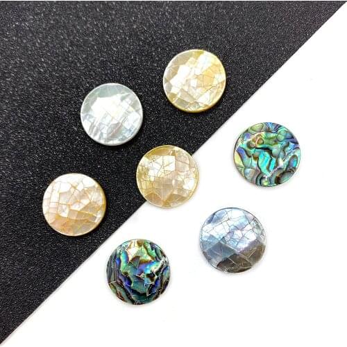 Abalone Shell Beads Mother-of-Pearl Shell 16mm Round Shell Ring Surface for DIY Handmade Bracelet Necklace Jewelry Accessories