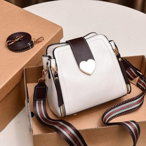 PU Leather Female Shoulder Womens Messenger Designer Niche Retro Stitching Ladies Leather Crossbody Bags 2021 Fashion Handbag