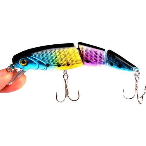 1Pcs Hard Baits Floating Minnow Lures 11cm 15.3g Crazy 3 Sections wobblers Multiple joints fishing lure Crankbait Fishing Tackle