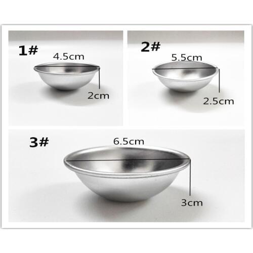 1000pcs/lot 3D Aluminum Sphere Bath Bomb Cake Pan Tin Baking Pastry Half Ball Mold 4.5cm 5.5cm 6.5cm 8cm 9cm 10cm diameter