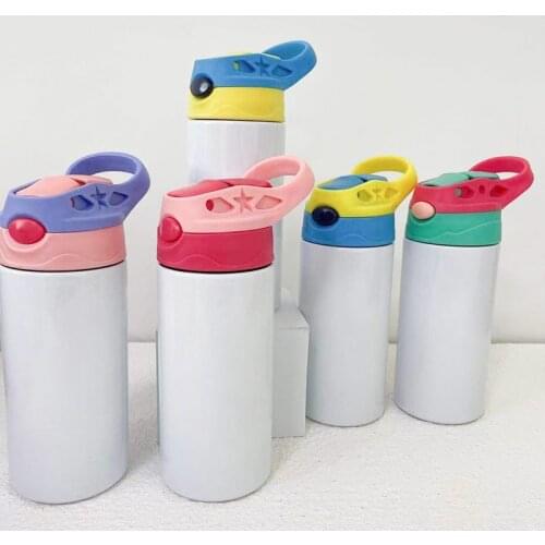 350ml DIY Sublimation Child Sippy Cup Blank DIY Water Bottle Stainless Steel Thermos Tumbler With Flip Top Baby Bottle