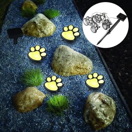 4 Pcs/set Bear Claw Solar Garden Landscape Light Ground Light Paw Print Outdoor Lawn Lamp Animal Footprint Lamp Garden Led Lamp