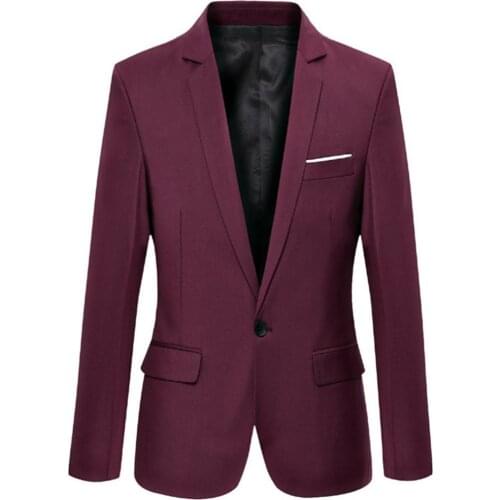 40% Dropshipping!! Fashion Men Solid Color Long Sleeve Lapel Blazer Suit Coat Outwear