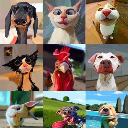 5D DIY Diamond Painting Cat And Dog Animal Series New Square/round Mosaic Cross Stitch Diamond Painting With Rhinestones