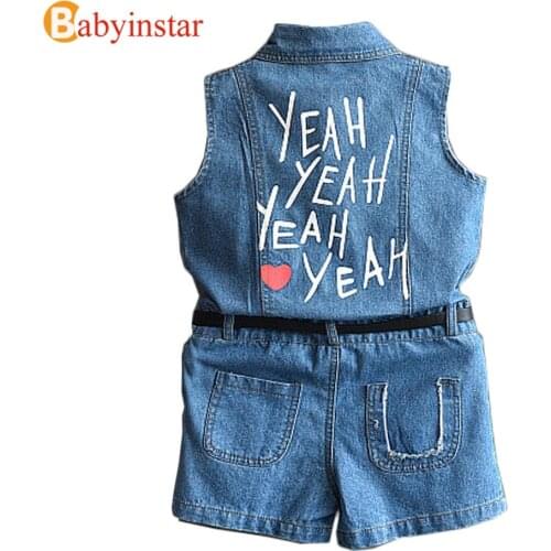 Babyinstar Denim Overalls For Girls