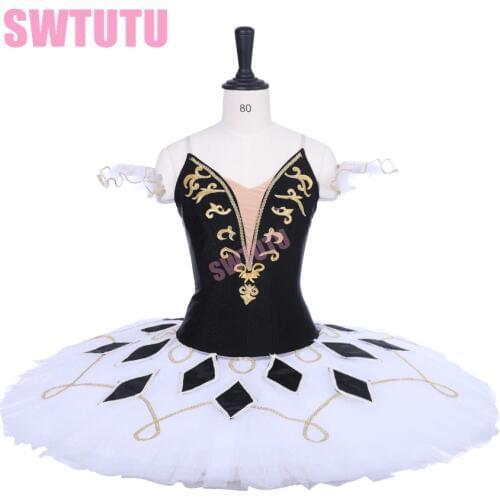 Ballet Tutu Costume Classical ballet stage costume Harlequinade Dance Tutu Professional Black White Ballerina Performance BT9228