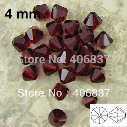 Free Shipping! 720pcs/Lot, Chinese Top Quality 4mm Siam Crystal Bicone Beads