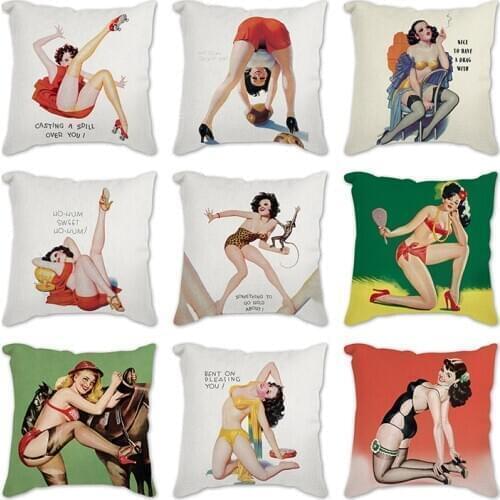 Sexy Beautiful Lady Pillow Case Decor Cartoon Women Chest Ass Cushion Cover for Sofa Car Home Fashion Girl Soft Plush Pillowcase