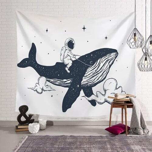 Home Decor Tapestry Whale Pattern Wall Tapestry Aesthetic Room Decor Decoration Mural Hippie Tapiz Gobelin Macrame Wall Hanging