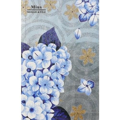 Blue glass swimming pool mosaic pattern design