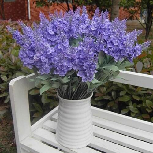 Artificial Lavender Silk Flower Bouquet Wedding Home Party DIY Decor 10 Heads