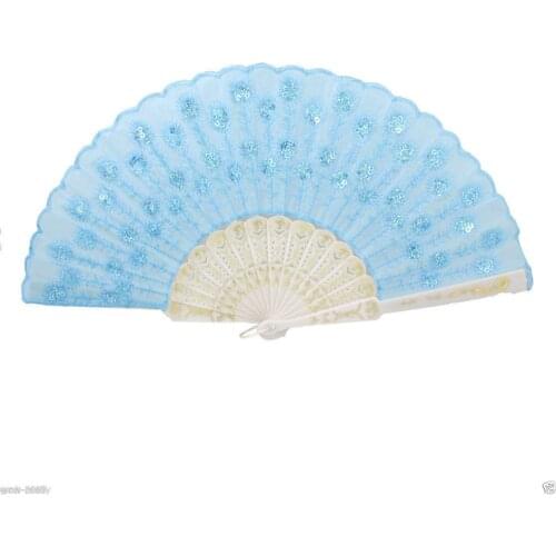 Spanish Style Flora / Oriental Dance Party Wedding Silk Folding Hand Fan Lace