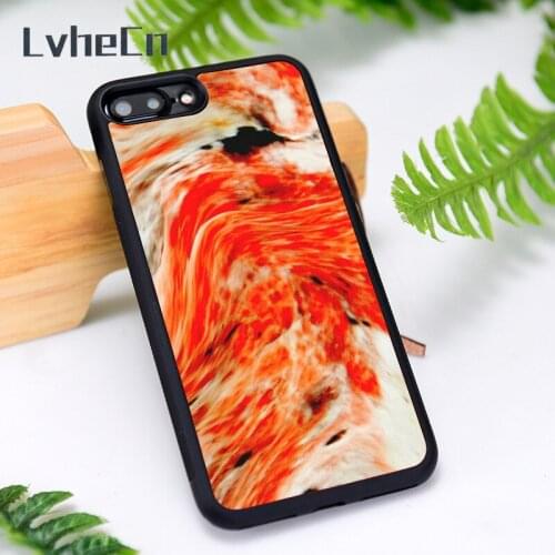 LvheCn Silicone Rubber Phone Case Cover for iPhone 6 6S 7 8 Plus X XS XR 11 12 Mini Pro Max Red Marble