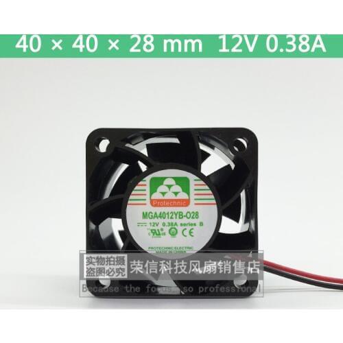 Magic MGA4012YB-O28 DC 12V 0.38A 40x40x28mm 2-wire Server Cooling Fan