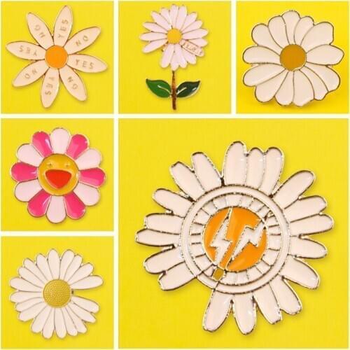 Little Daisy Brooch Pin Badge On Clothes Cute Flower Brooch Gift Jewelry Children Clothing Backpack Buckle Brooch Accessories
