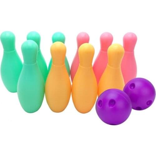 Small Plastic Bowling Pin Bowling Ball Set Fun Indoor Family Games Educational 448D