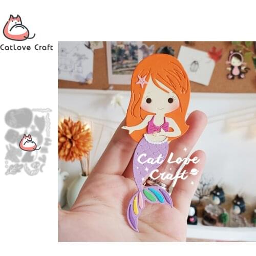 Catlove Mermaid Girl Metal Cutting Dies Scrapbooking Mold Stencil Die Cuts Card Making DIY Craft Embossing New Dies For 2021