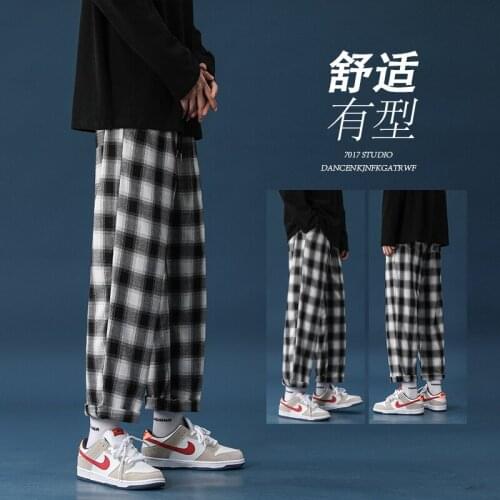 Fashion trend Plaid casual harem pants men for boys essentials mens clothing pantalon Factory The new listing