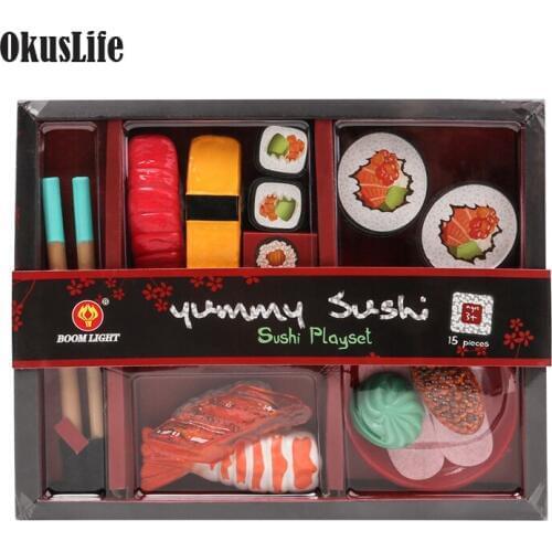 Party Simulational Sushi Play House Toy Set Kitchen Pretend Toys Dining Lunch Box Japanese Food Toys Kids Play Set