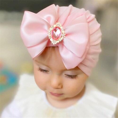 Newborn Baby Cotton Hat with Large Ribbon Bow Infant Hospital Hat Baby Warm Beanie Bows for Headwear Knitted Headwrap Turban