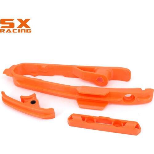 Orange Rubber Chain Slider Guide Swingarm With Brake Hose Clamp For KTM SX SXF 125 150 200 250 350 450 525 2011-2015 SX125 SX250