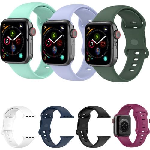 Strap For Apple Watch Band 6 SE 5 4 44mm 40mm 38mm 42mm Solo Loop Watchstrap Bracelet bands For Iwatch 3 2 Silicone Sports Belt