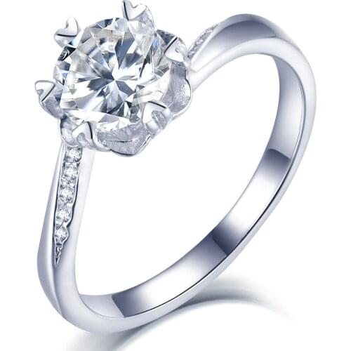 Luxury Women Ring 100% 925 Sterling Silver Ring Noble Moissanite Wedding Rings Jewelry Accessories Gift For Girl Lady Party