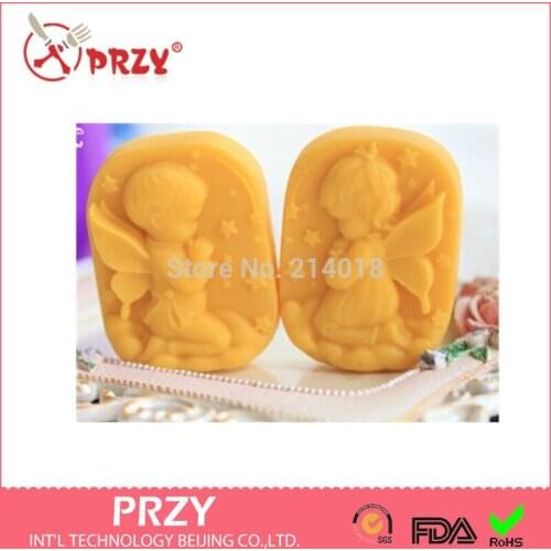 Boyand Girl Modelling Silicone Soap Mold Fondant Cake Decoration Mold Wholesale Baby Angel Pray Shaped Handmade Soap Mold Moulds