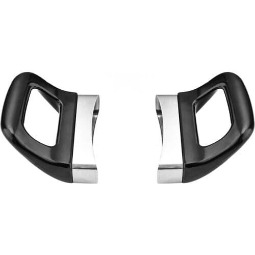 2pcs Pan Short Bakelite Grip Dismountable Accessories Ergonomic Pot Handle Replacement Double Hole Black Household Anti Scalding