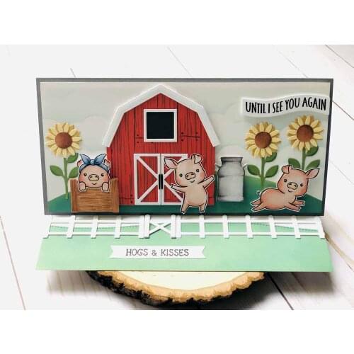 TL0002 Happy Pig Dies With Stamp Set Die Cutting Plate and Clear Stamps Metal Die Cut For Scrapbooking And Card Making Paper