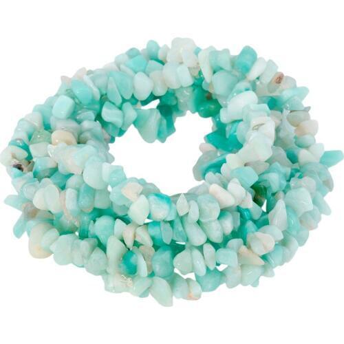 TUMBEELLUWA Amazonite Tumbled Chips Stone Irregular Shaped Drilled Loose Beads Strand for Jewelry Making 33 inches