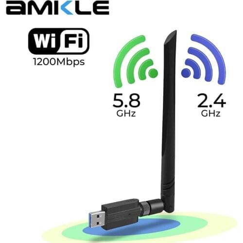 USB 3.0 Wifi Adapter 2.4G 5G Free Driver Antenna 1200Mbps Wifi USB Ethernet Network Card Dual Band wireless Wifi Dongle Receiver